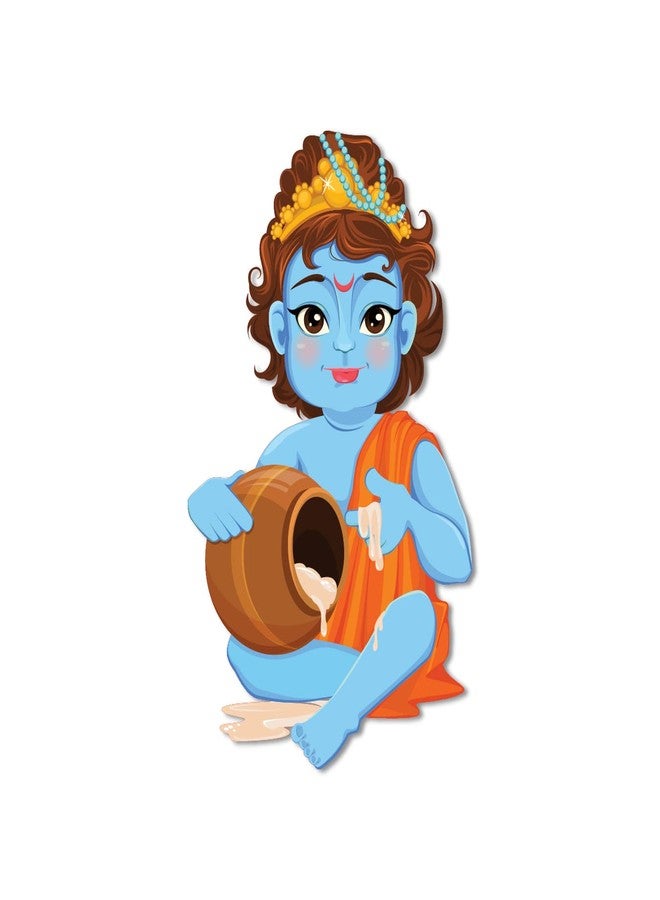 Bhai Please Lord Krishna Wooden Fridge Magnet (Pack of 1) Hindu God, Spiritual, Divine, Devotional Gift and Decorations - Image 1